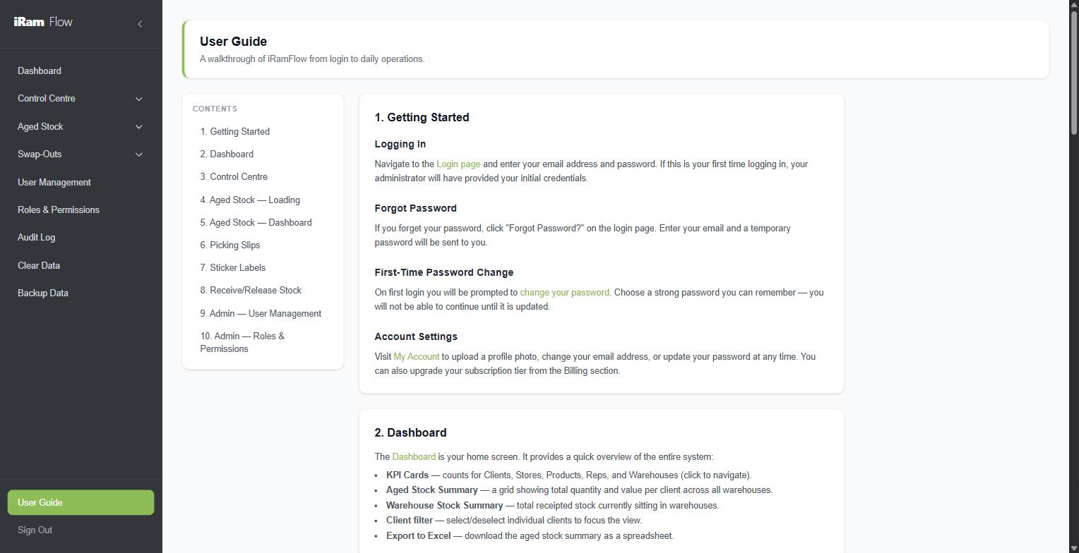 A written user guide inside the system, so a new starter is not somebody else's afternoon.
